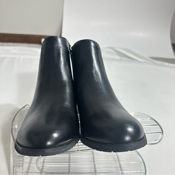 Naturalizer Bay Boots Womens 9W Black Leather Weatherproof Ankle Bootie New - Picture 8 of 16